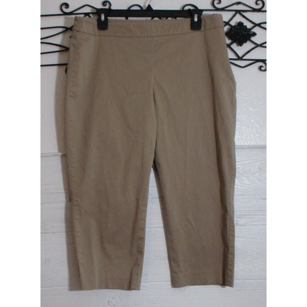 Talbots Women's Curvy Capri Pants Size 14P Tan